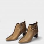 Mid Heel Leather Ankle Boot Lori 42