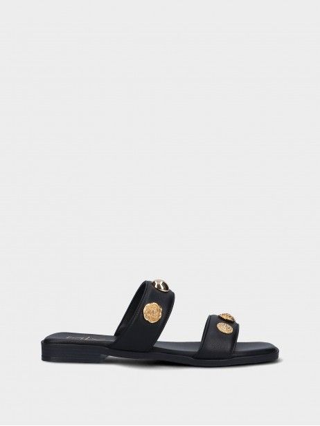 Flat Leather Slidders Cindy 08