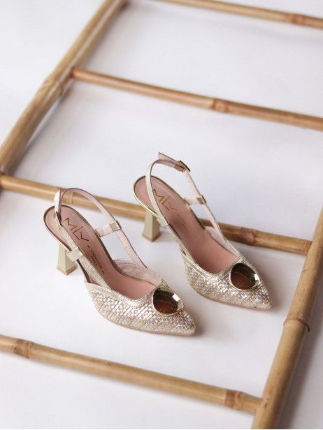 Sandales Femme Talons Aiguilles 10 Cm - Style Vintage Fleuri Bouche De Poisson - Peep Toe - Semelle Caoutchouc Antidérapante