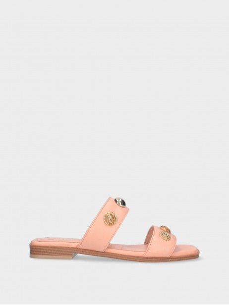 Flat Leather Slidders Cindy 08