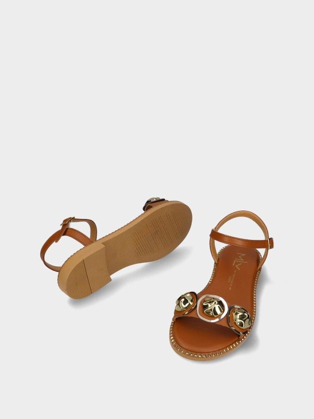 Leather Flat Sandals Chris 09