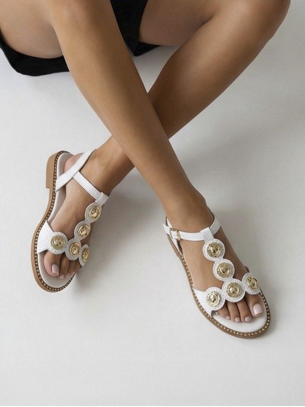 Leather Flat Sandals Chris 14