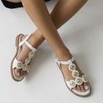 Leather Flat Sandals Chris 14
