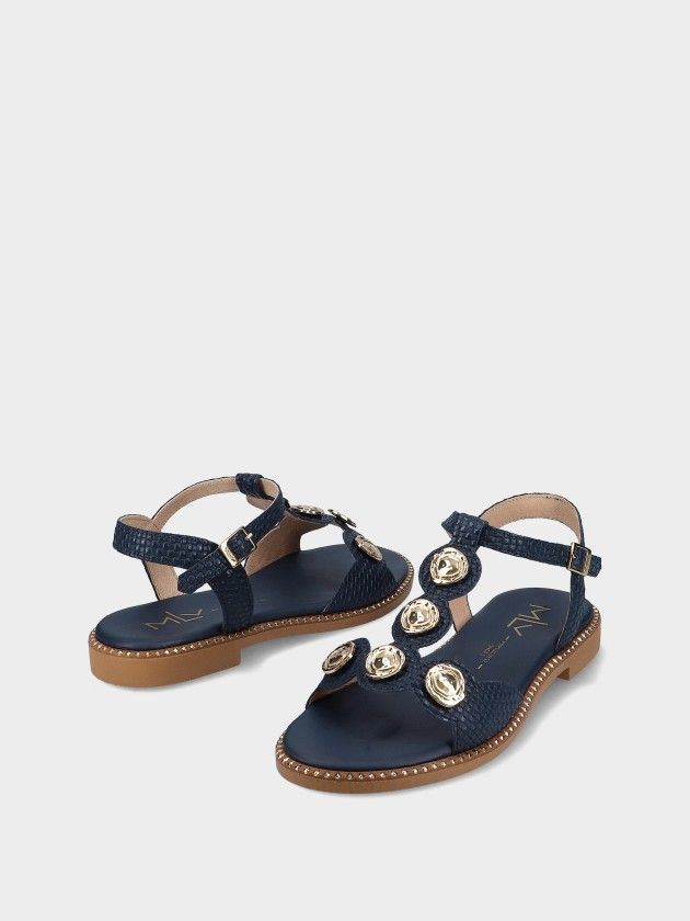 Leather Flat Sandals Chris 14