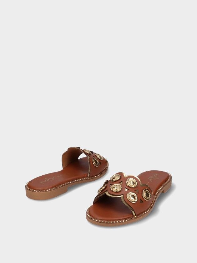 Leather Flat Sandals Chris 10