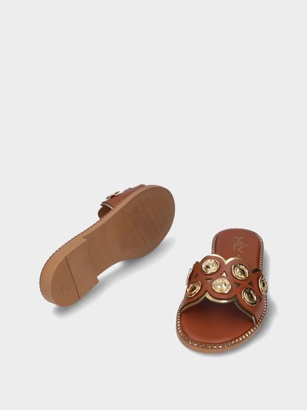 Leather Flat Sandals Chris 10