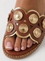 Leather Flat Sandals Chris 10 Leather Flat Sandals Chris 10